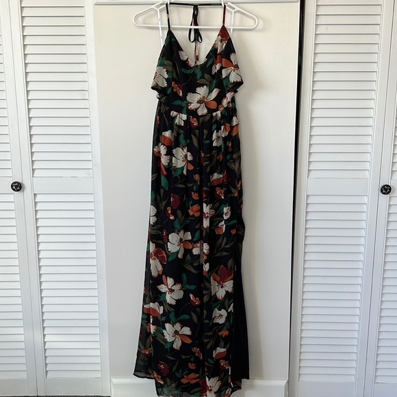 NWT Lulus Tropical Print Halter Cutout Maxi Dress - Picture 6 of 7